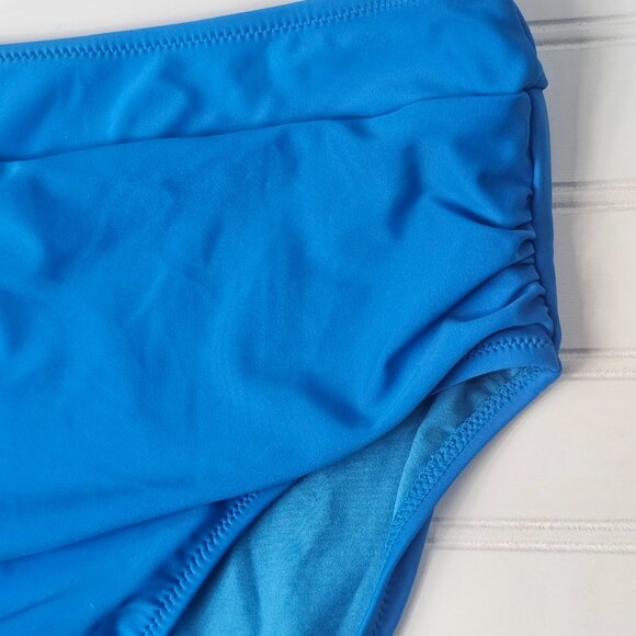 BMJL Women's Blue High Waisted U Cut Out Top Modest Bikini Set Size XL NWT - Picture 6 of 16